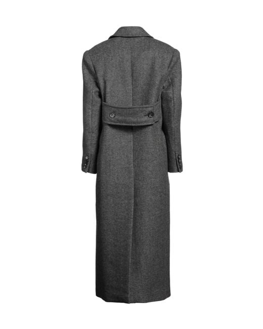 Max Mara Black Herringbone Long Coat