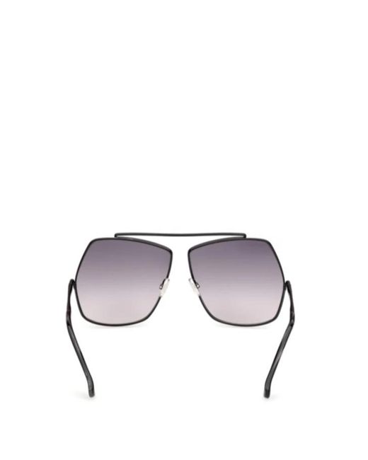 Max Mara Metallic Irregular Frame Sunglasses