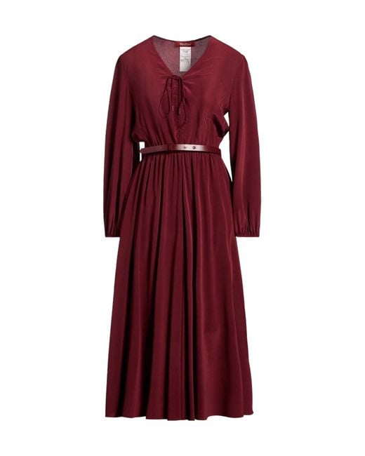 Max Mara Red Solid Color Cardigan Dress