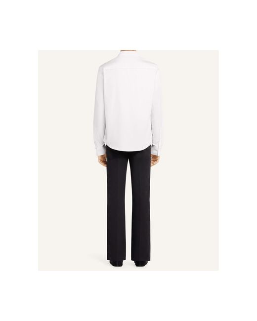 Courreges White Courrèges Logo Embroidered Zipped Poplin Shirt for men