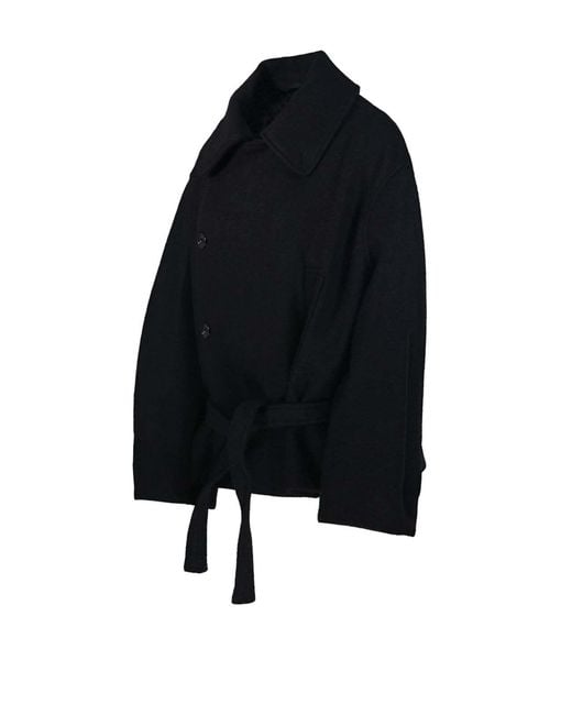 Lemaire Black Short Wrap Coat
