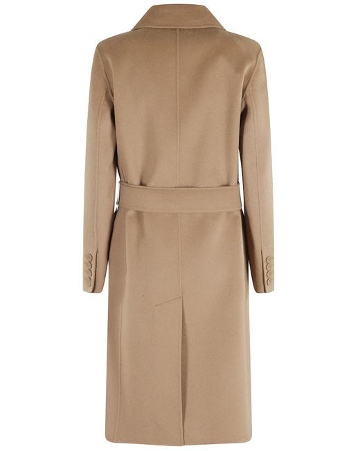 Max Mara Natural Studio Double-Breasted Belted Long Coat
