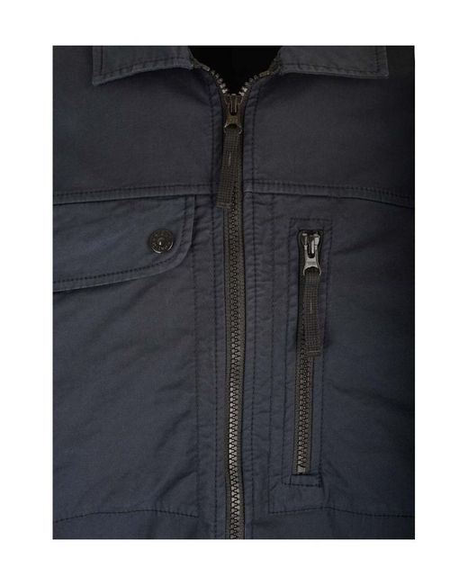 Stone Island Blue Zip Up Collared Jacket for men