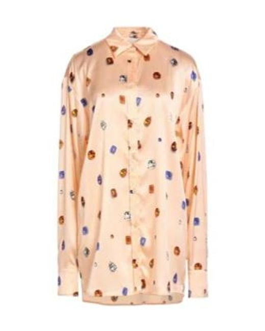Sportmax Pink Satin Long-Sleeved Shirt