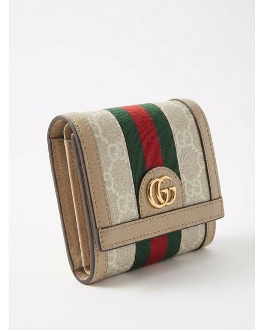 Gucci White Gg Webstripe Open-Fold Wallet