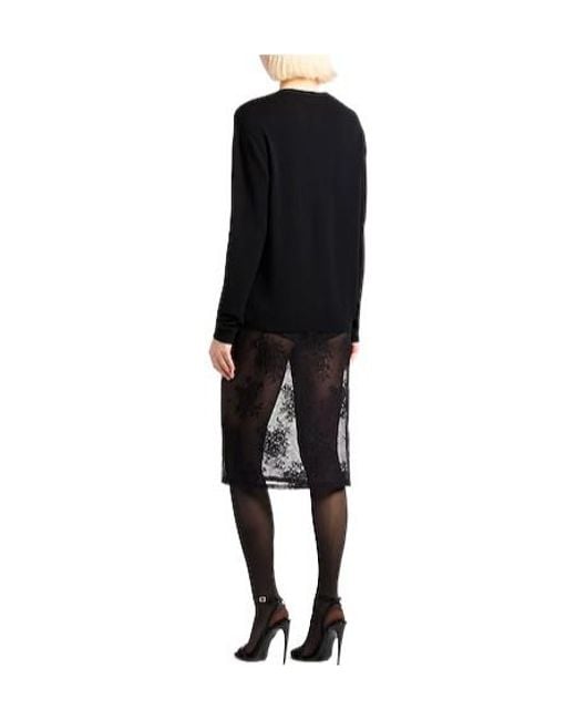 Saint Laurent Black Wool Knit Sweater