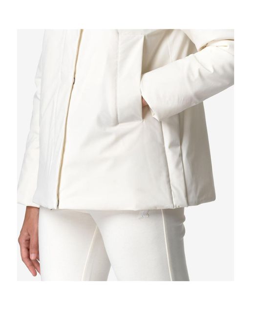 K-Way White Long-Sleeved Padded Jacket