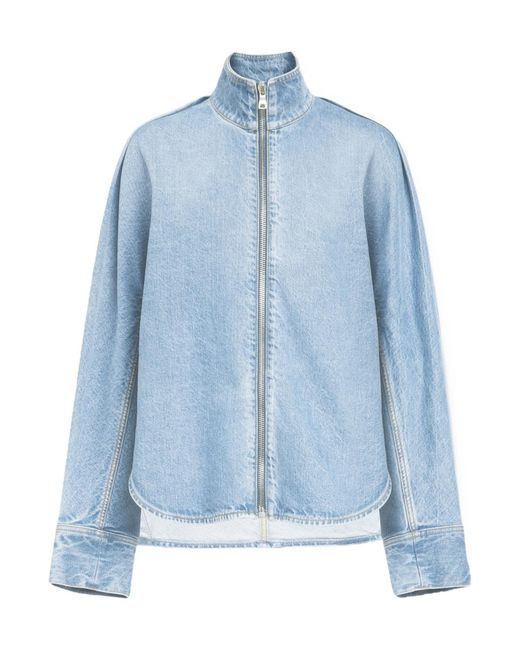 Alaïa Blue Faded Denim Shirt With Zip