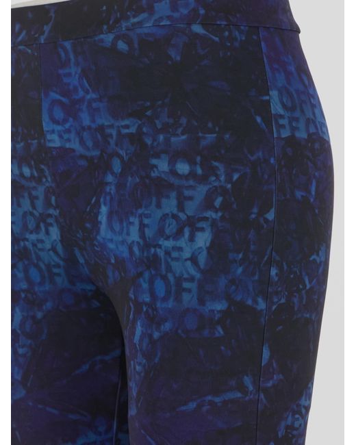 Off-White c/o Virgil Abloh Blue All-Over Patterned Flared Trousers