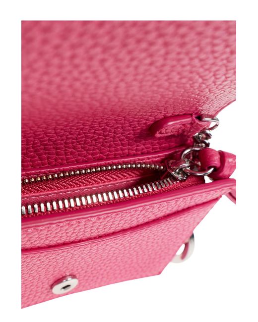 Ganni Pink Logo Detailed Wallet
