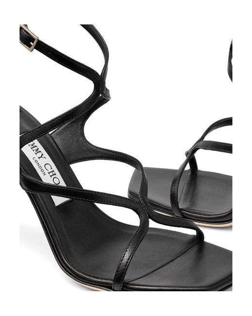 Jimmy Choo Black Azie 85 Ankle Strap Sandals