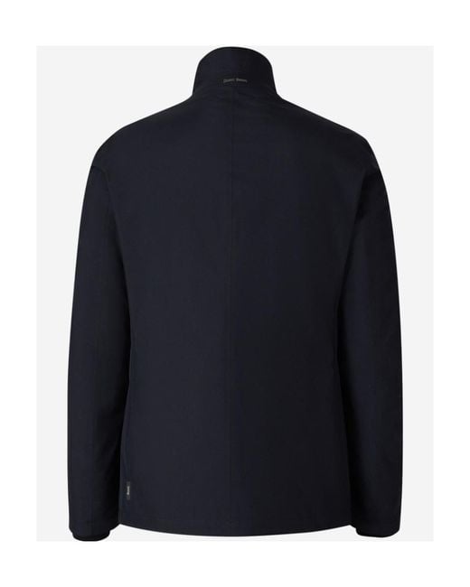 Herno Blue High-Neck Buttoned Padded Jacket for men