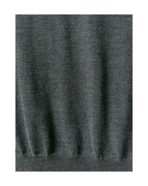 Brunello Cucinelli Gray Crewneck Knitted Jumper for men