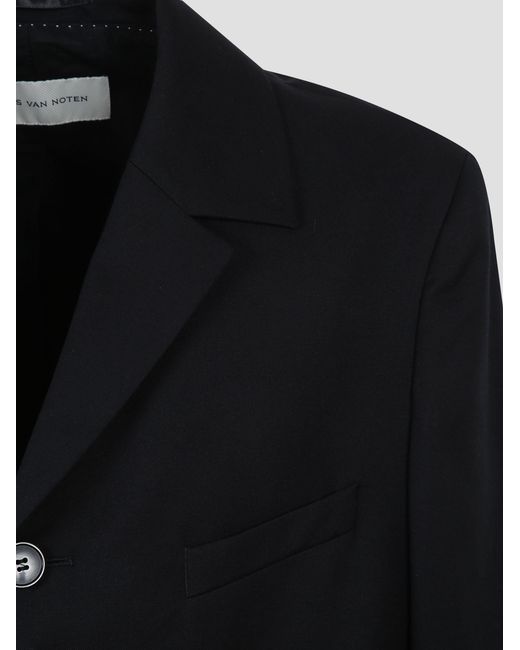 Dries Van Noten Blue Long-Sleeved Suit Jacket for men