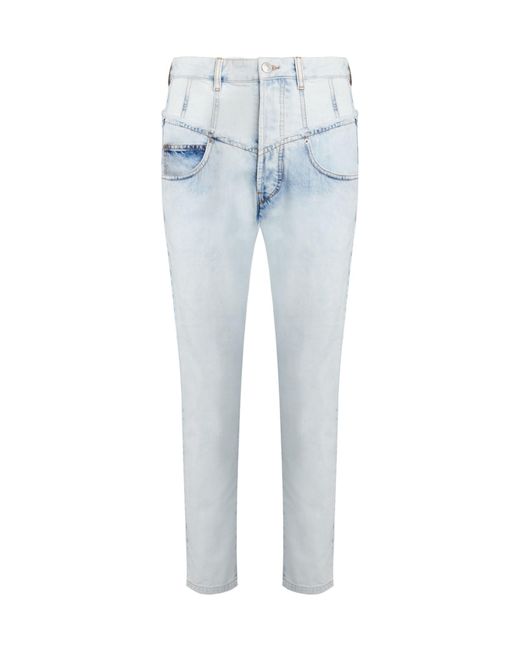 Isabel Marant Blue Oliviani High-Waisted Frayed Jeans