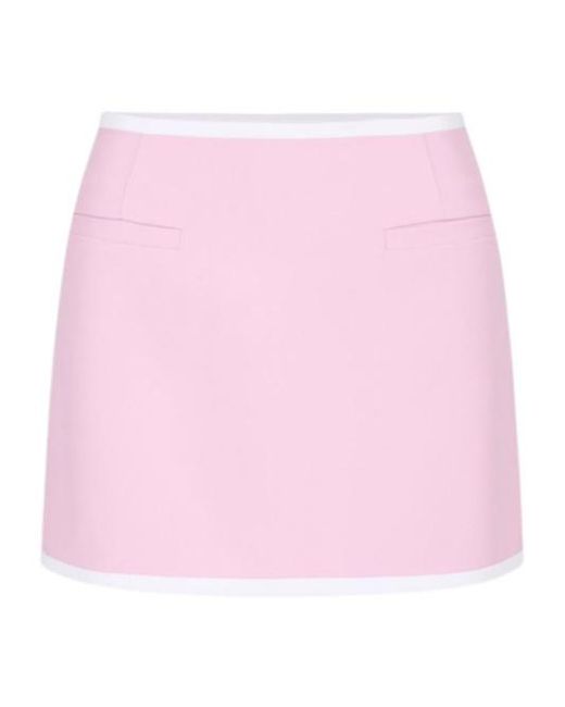 Iceberg Pink Contrasting-Edges Mini Skirt