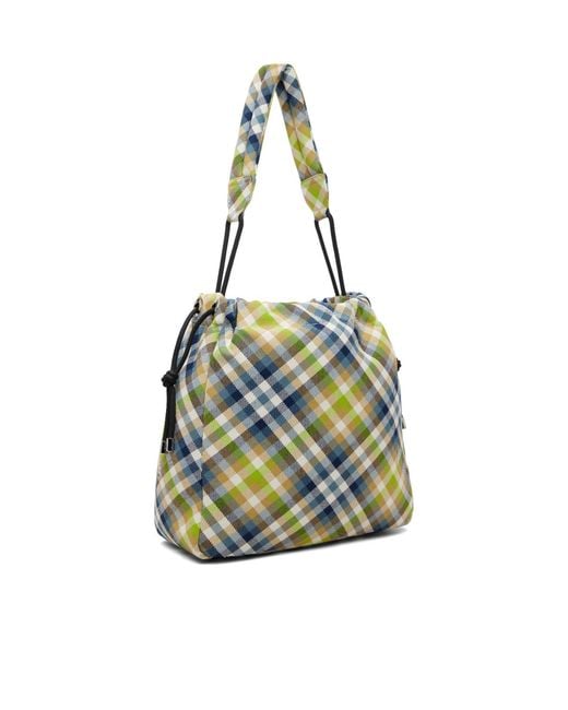 Vivienne Westwood Blue Woven Tartan Bucket Bag