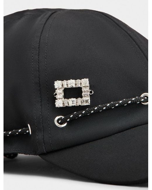 Roger Vivier Black Buckle Baseball Cap