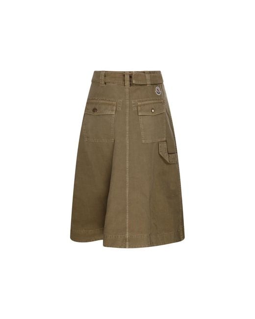 Moncler Natural Belted Knee-Length Skirt