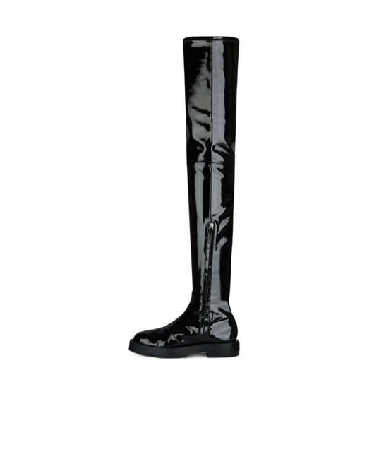 Givenchy Black 4G Plaque Thigh-High Boots