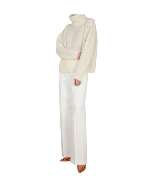 Boss White Boss Roll Neck Knitted Jumper