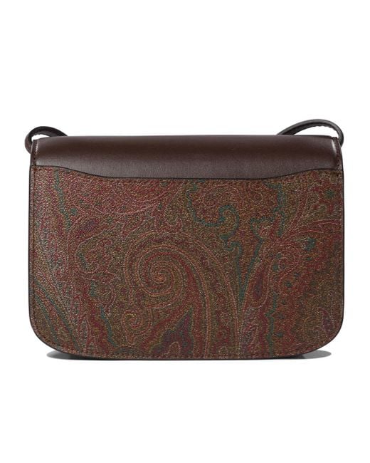 Etro Brown Logo Plaque Shoulder Bag