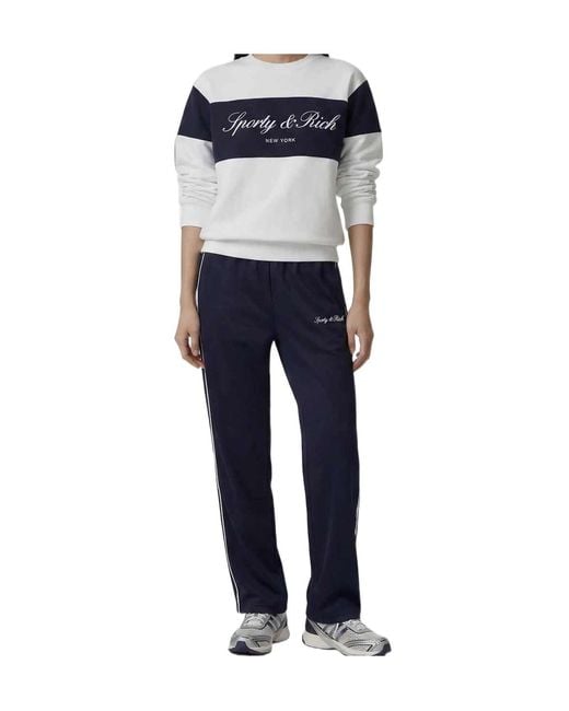 Sporty & Rich Blue Straight-Leg Casual Trousers