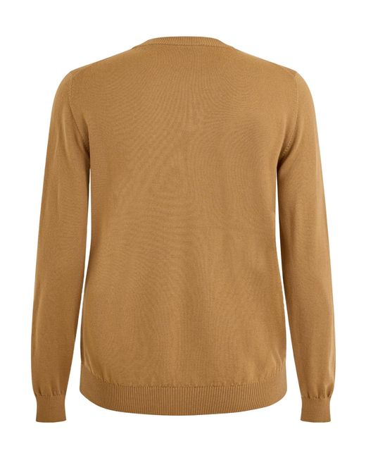 Fendi Brown Khaki Crew-Neck Long-Sleeve Knit Sweater for men