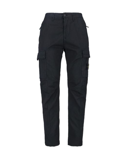 Stone Island Blue '3100304 Supima' Cargo Pants for men