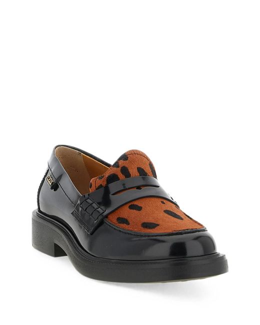 Tod's Black Animal-Print Gommini Loafers