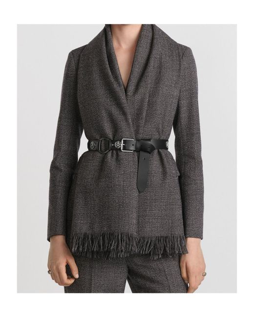 Dior Black Belted Jacket With Removable Scarf