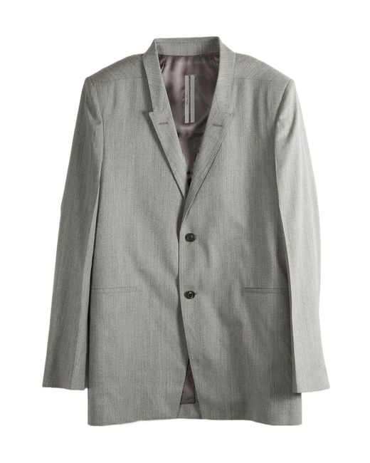 Rick Owens Gray Single-Breasted Blazer for men