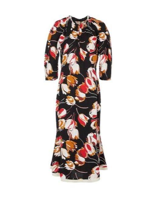 Marni Red Floral-Printed Dress