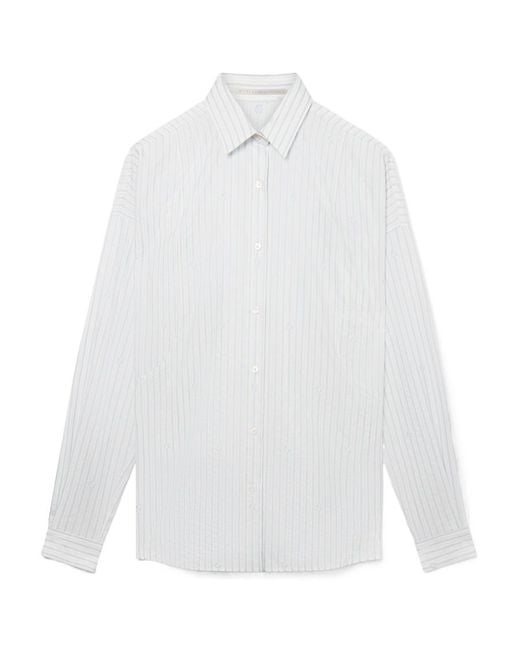 Stella McCartney White S-Wave Striped Jacquard Shirt