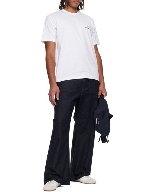 Comme des Garçons White Comme Des Garçons Homme Logo Printed Crewneck T-Shirt for men