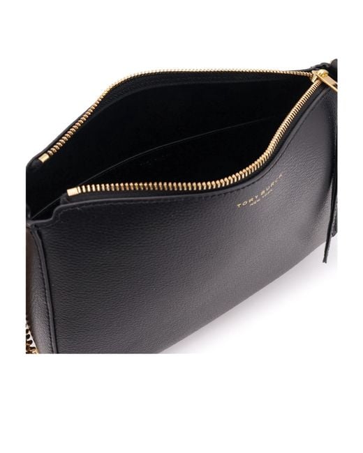 Tory Burch Black Chain-Linked Zipped Shoulder Bag