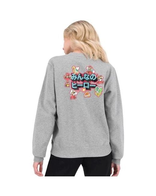 Champion Gray Printed Round-Neck Sweater