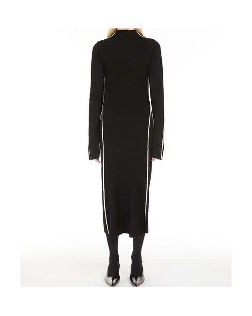 Sportmax Black Side Striped Knit Dress