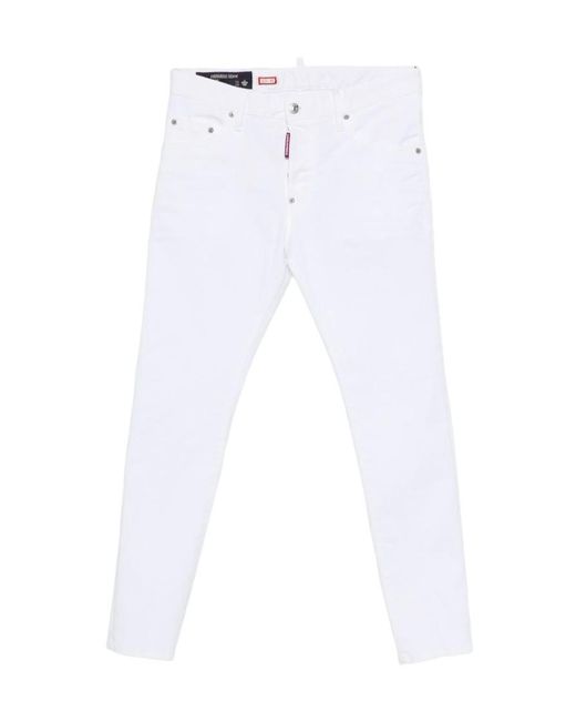 DSquared² White Skater Rivet Skinny Five-Pocket Jeans for men
