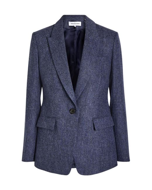 Veronica Beard Blue Vega Dickey Wool Blazer