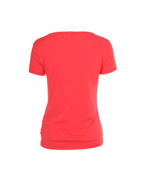 EA7 Red Item O-Neck Short-Sleeved T-Shirt