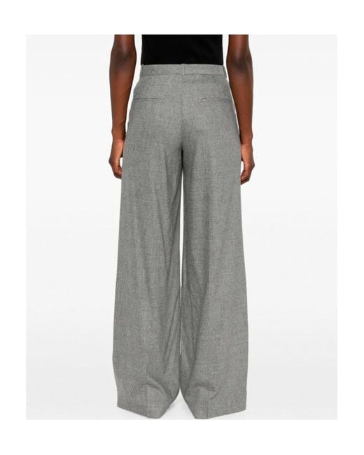 Peserico Gray Wide-Leg Trousers