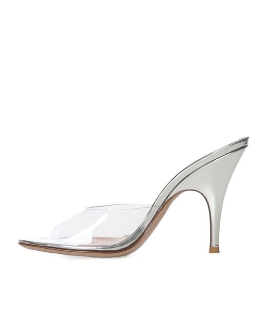 Gianvito Rossi White Round Open Toe Sandals
