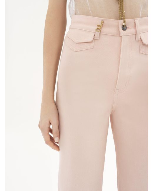 Chloé White Chloé High-Waisted Flared Jeans