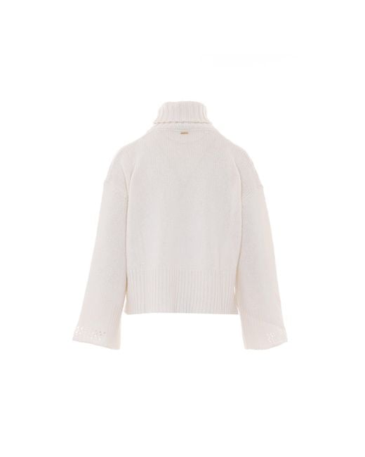 Twinset White Turtleneck Pullover