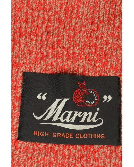 Marni Black College-Style Knitted Scarf for men