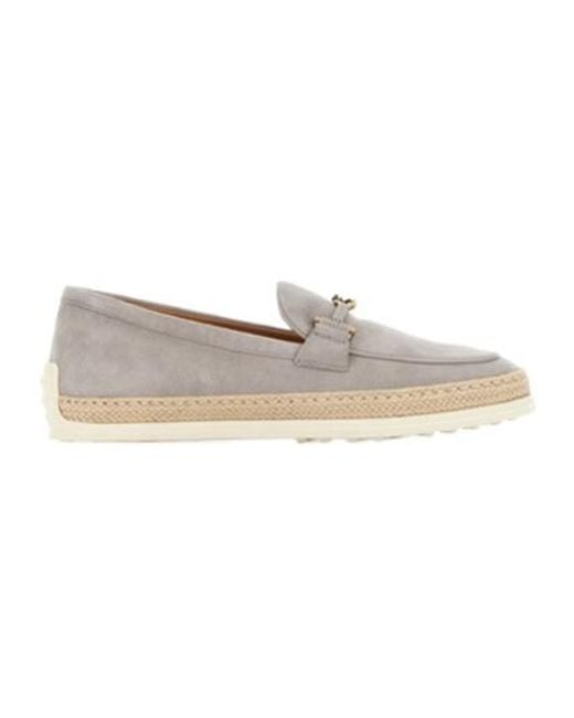 Tod's White Gomma Slip-On Loafers