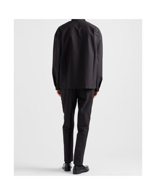Prada Black Zip-Up Long-Sleeved Shirt for men