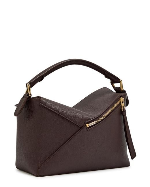 Loewe Brown Puzzle Edge Small Leather Top Handle Bag