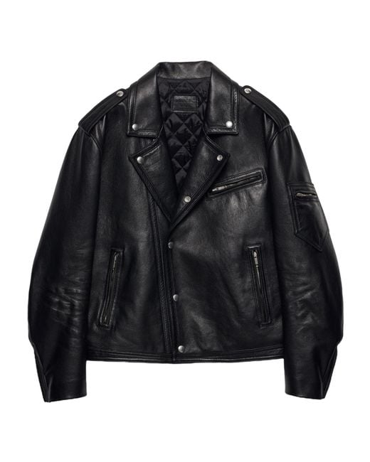 Prada Black Leather Biker Jacket